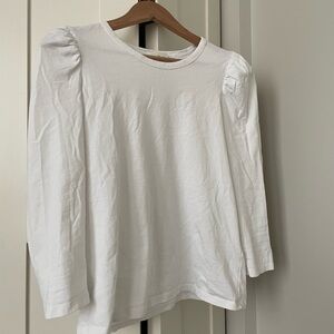 Aritzia Wilfred White 3/4-Sleeve Top